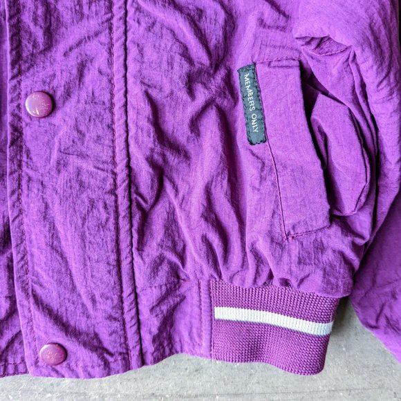 Vintage Members Only Kids Purple Gray Hooded Full Zip Jacket size 5 - Picture 3 of 10